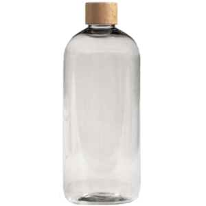 Gourde 100% plastique recyclé avec bouchon en bois de hêtre