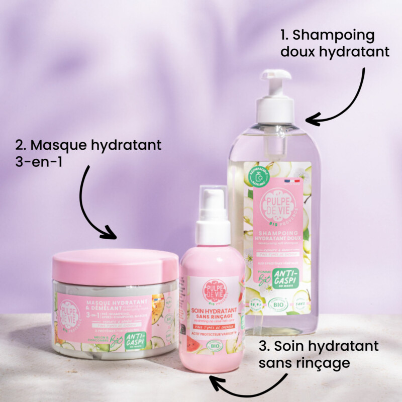 Routine cheveux hydratante